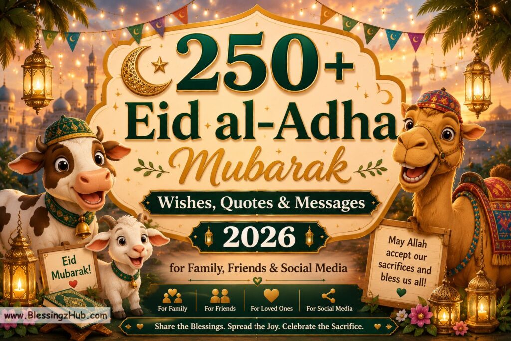 250+ Eid al-Adha Mubarak Wishes, Quotes & Messages 2026 for Family, Friends & Social Media