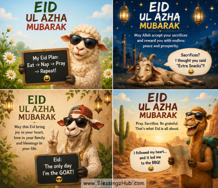 Funny Eid al-Azha Mubarak Wishes, Quotes & images