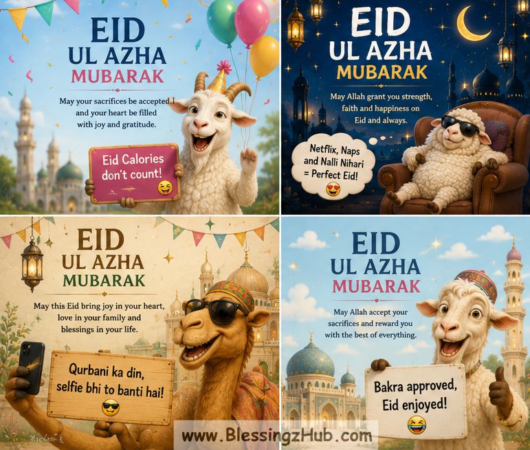 Funny Eid al-Azha Mubarak Wishes, Quotes & images